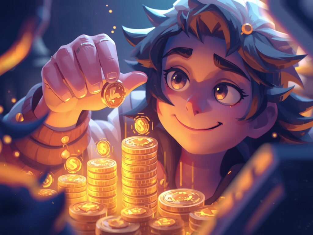 少額投資やポイント投資をゲーム感覚で楽しむイメージ