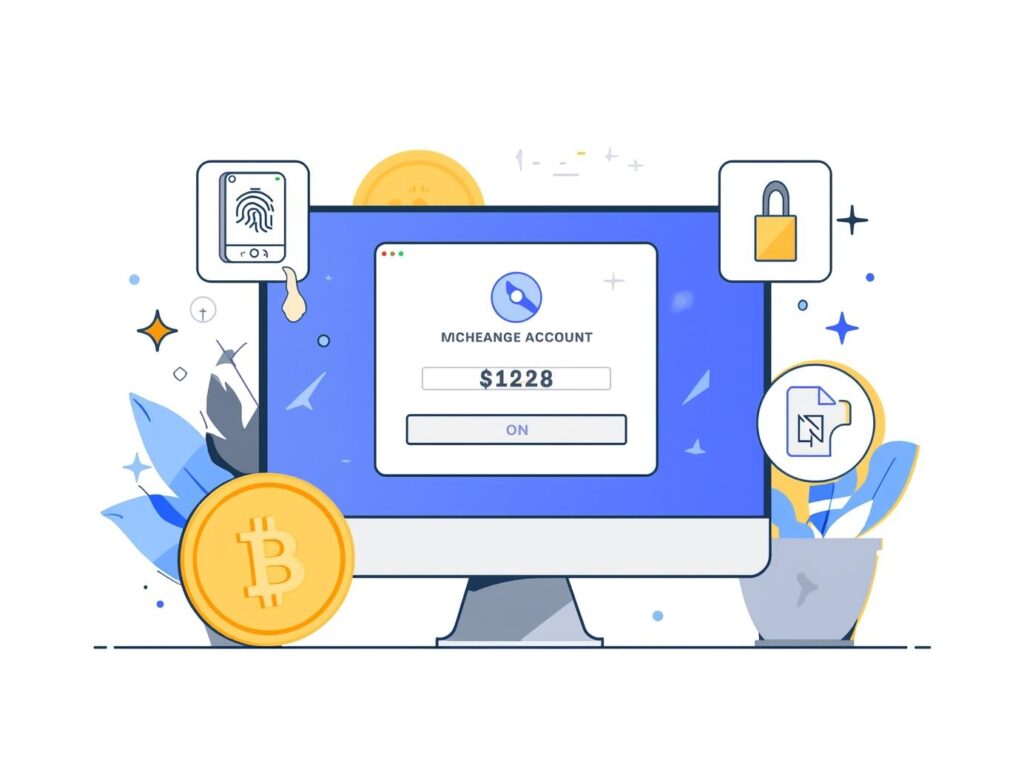 仮想通貨取引所の口座開設とセキュリティ準備のイメージ