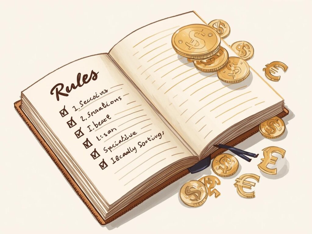 資金管理ルールをチェックリスト化したイメージイラスト