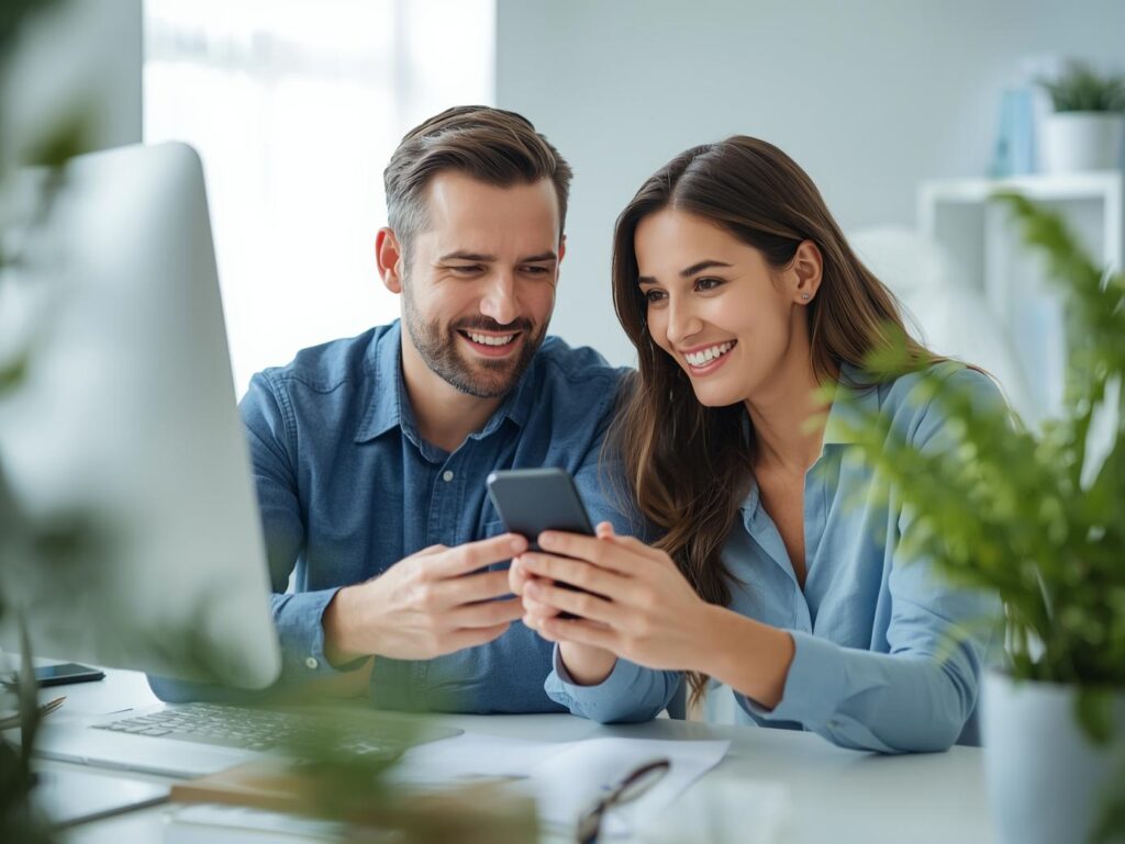 初心者が少額投資の計画を立てる様子