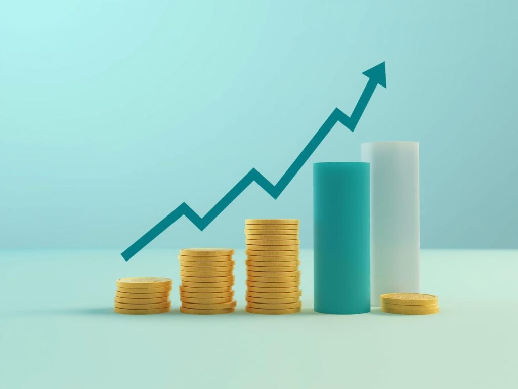 少額投資で資産形成をイメージしたグラフ